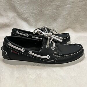 Original Sebago Docksides Navy Leather Men's Size 6 Slip-On Boat Shoes Money EUC
